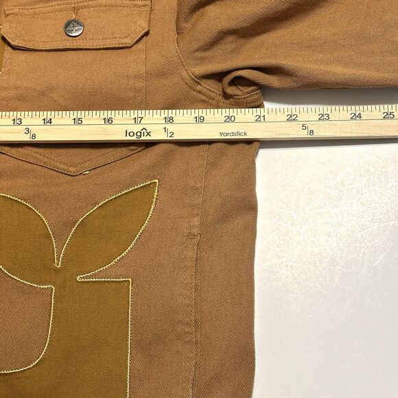 LRG Trucker Jacket Men’s Medium Brown Tan Denim Lifted Research Group Naturalist - Picture 3 of 9